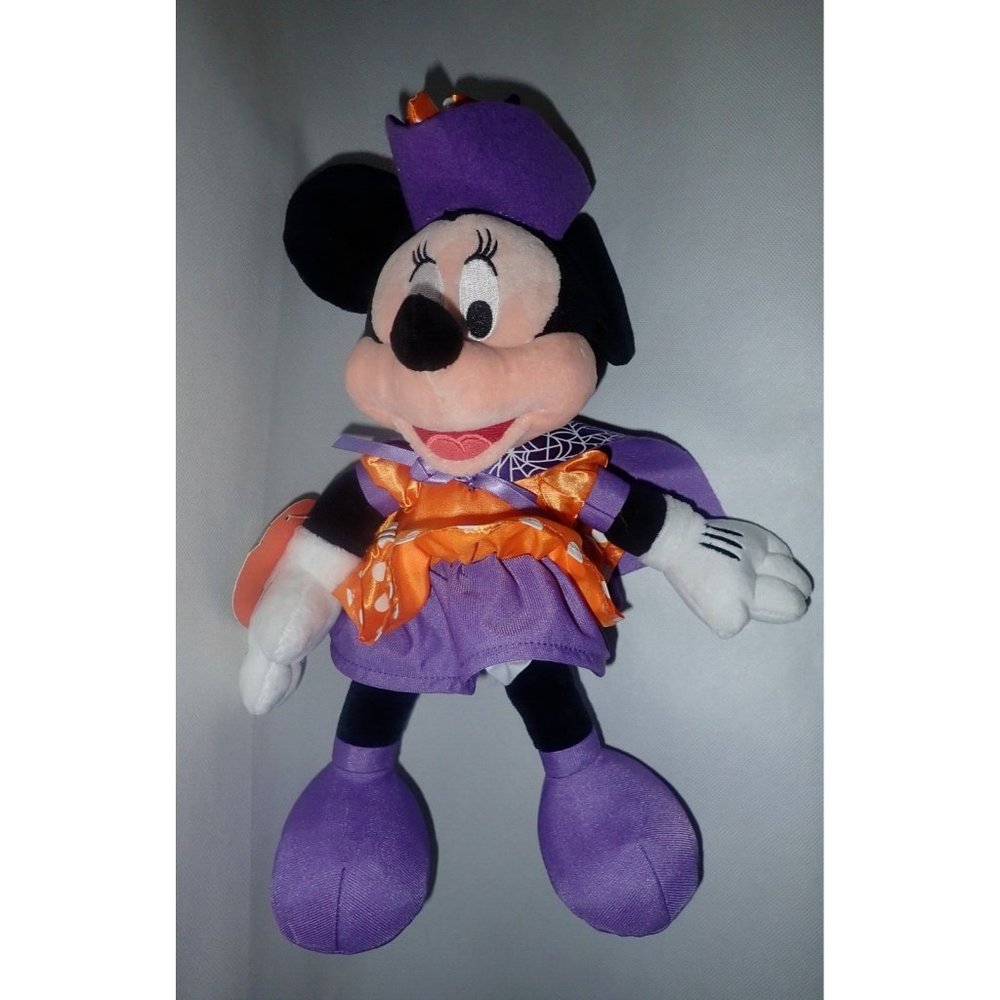 Hallmark‎ Halloween Disney Count Mickey And Witch Minnie Plush 13" New - Picture 6 of 6